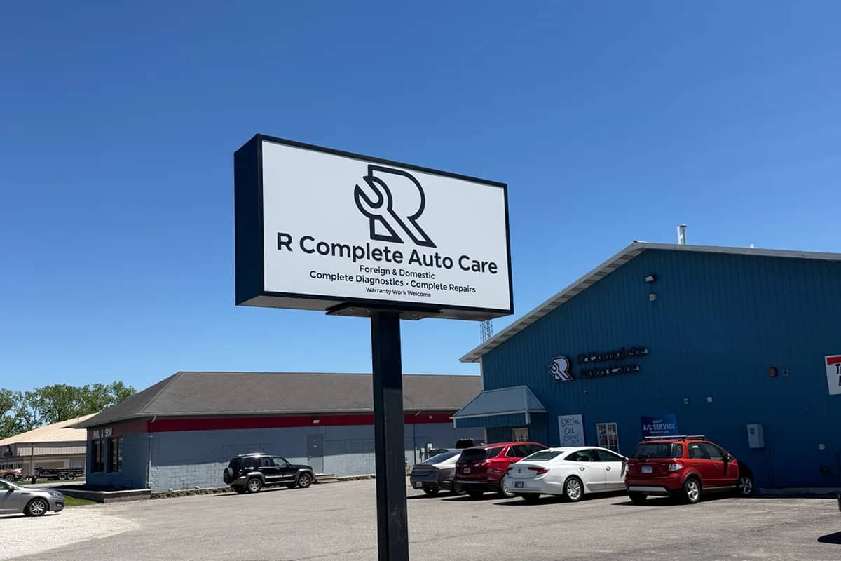Exterior of R Complete Auto Care auto repair shop in Crown Point, Indiana